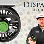 TFO Dispatch fly reel shown in detail with product manager holding the reel during an in house overview video